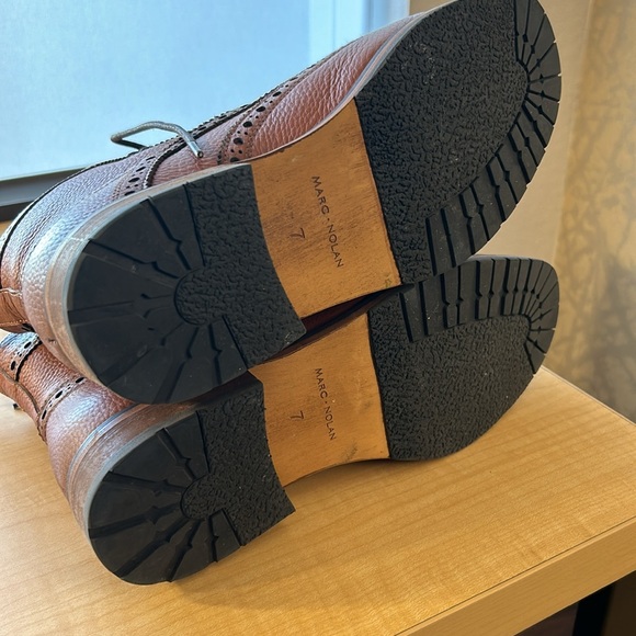 Marc Nolan Belmont Wingtip Boots Brown Size 7 - Picture 4 of 5